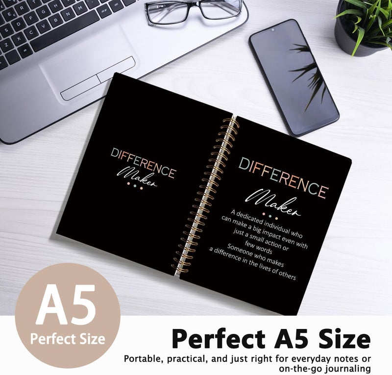 WLIANG Difference Maker Gift Notebook Journal, Boss Gifts, Appreciation Gifts for Coworkers Teacher Mentor Boss, Coworker Gifts, Thank You Gifts for Women Men Hardcover Spiral Notebook 5.5x8.3 Inch - Image 2